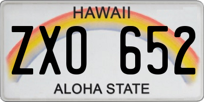 HI license plate ZXO652
