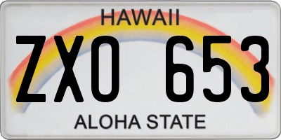 HI license plate ZXO653