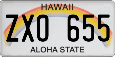 HI license plate ZXO655