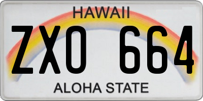 HI license plate ZXO664