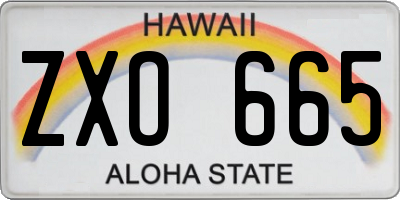 HI license plate ZXO665
