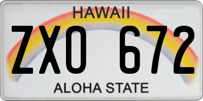 HI license plate ZXO672
