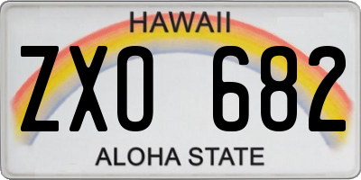 HI license plate ZXO682