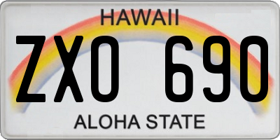 HI license plate ZXO690