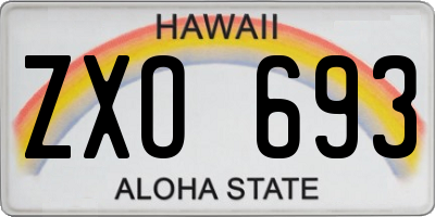 HI license plate ZXO693