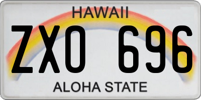 HI license plate ZXO696