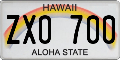 HI license plate ZXO700