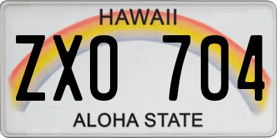 HI license plate ZXO704