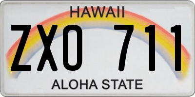 HI license plate ZXO711