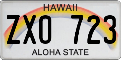 HI license plate ZXO723