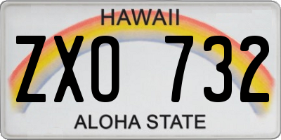 HI license plate ZXO732