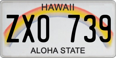 HI license plate ZXO739