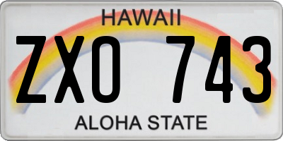 HI license plate ZXO743