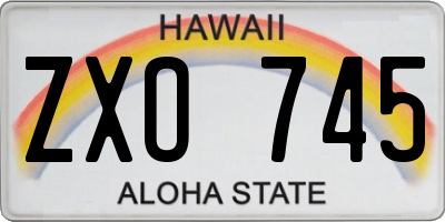 HI license plate ZXO745