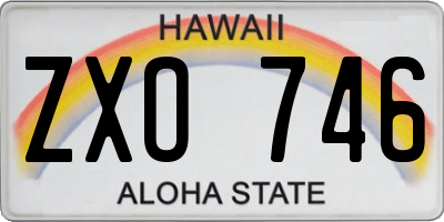 HI license plate ZXO746