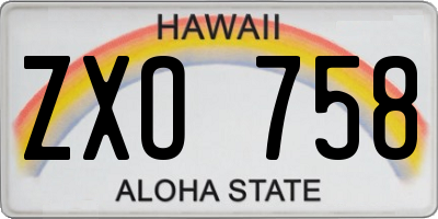 HI license plate ZXO758
