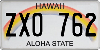 HI license plate ZXO762