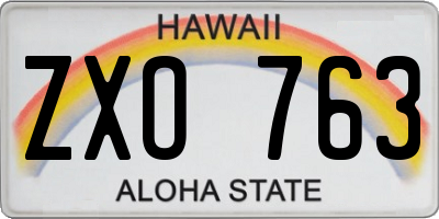HI license plate ZXO763