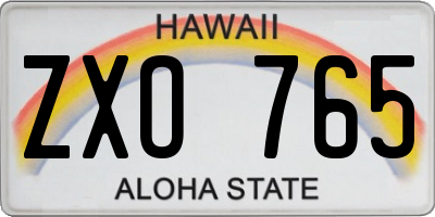 HI license plate ZXO765