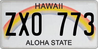 HI license plate ZXO773