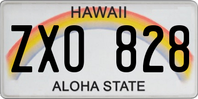HI license plate ZXO828