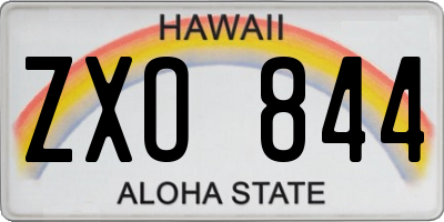 HI license plate ZXO844