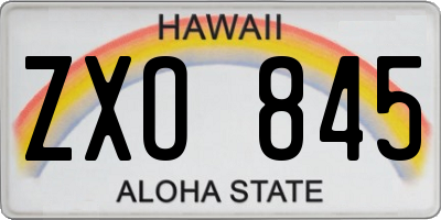 HI license plate ZXO845
