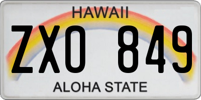 HI license plate ZXO849