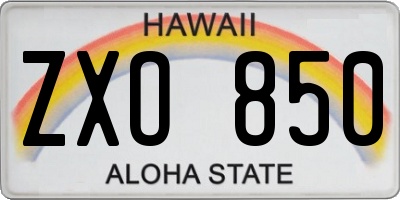 HI license plate ZXO850
