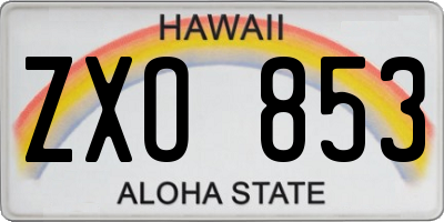 HI license plate ZXO853