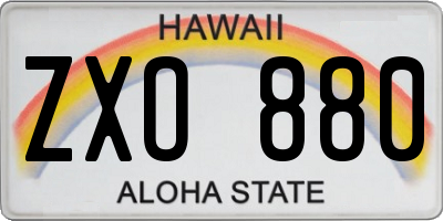 HI license plate ZXO880
