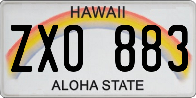 HI license plate ZXO883