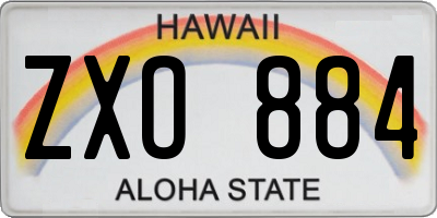 HI license plate ZXO884