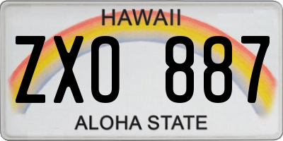 HI license plate ZXO887