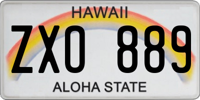 HI license plate ZXO889