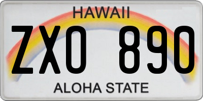 HI license plate ZXO890