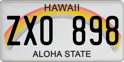 HI license plate ZXO898