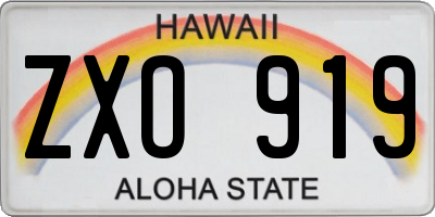 HI license plate ZXO919