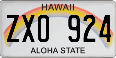 HI license plate ZXO924