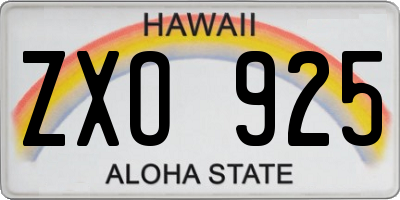 HI license plate ZXO925