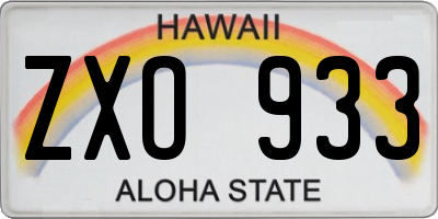 HI license plate ZXO933