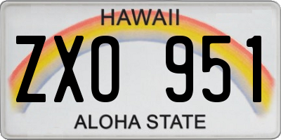 HI license plate ZXO951