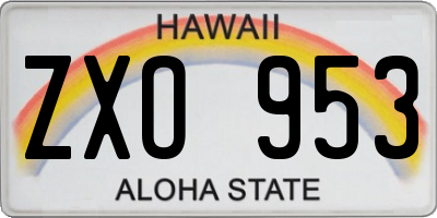 HI license plate ZXO953