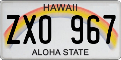 HI license plate ZXO967