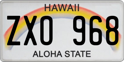 HI license plate ZXO968