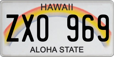 HI license plate ZXO969