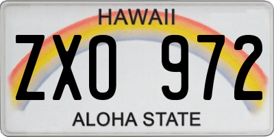 HI license plate ZXO972