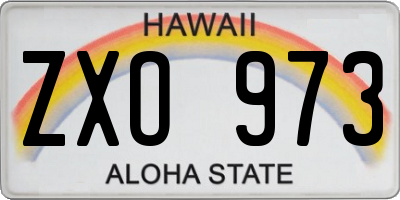 HI license plate ZXO973