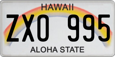HI license plate ZXO995