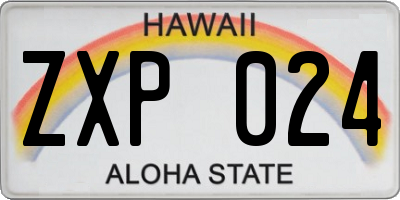 HI license plate ZXP024